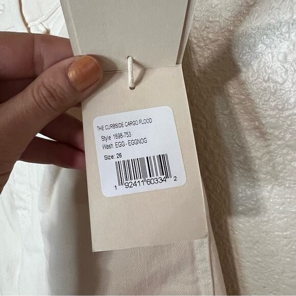 MOTHER The Curbside Cargo Flood Jeans in Egg Eggnog Cream NEW 26 - Picture 8 of 15